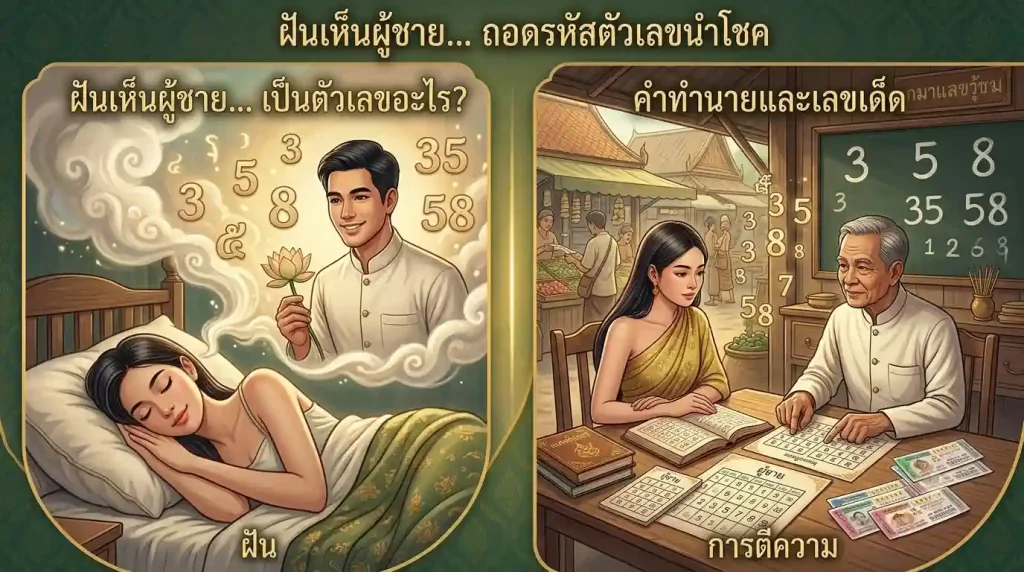 ถอดรหัสตัวเลขมงคลเมื่อฝันเห็นผู้ชายเลขอะไรที่ควรนำไปใช้เสี่ยงโชค?